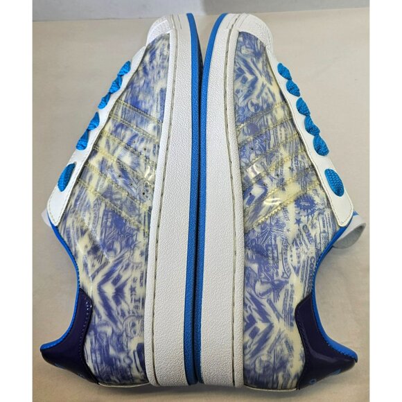 Adidas Men's Tie-Dye Blue/White/Turquoise Uprock 4E Superstar Sneakers Size 8.5 - Picture 15 of 16